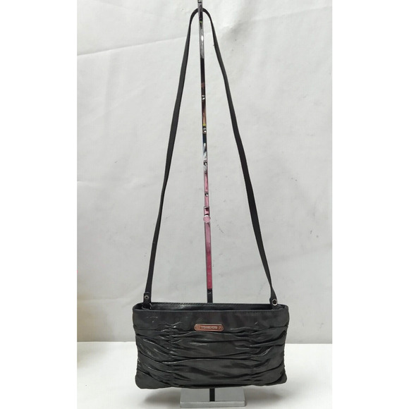 Michael Kors Metallic Gray Leather Zipper Closure Small Shoulder Bag - Picture 1 of 13